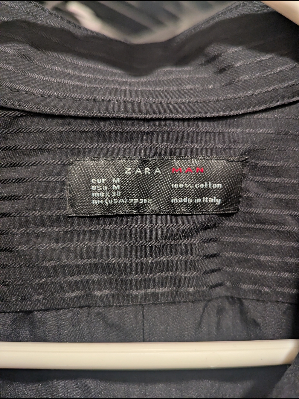 Zara Man Black Textured Stripe Shirt